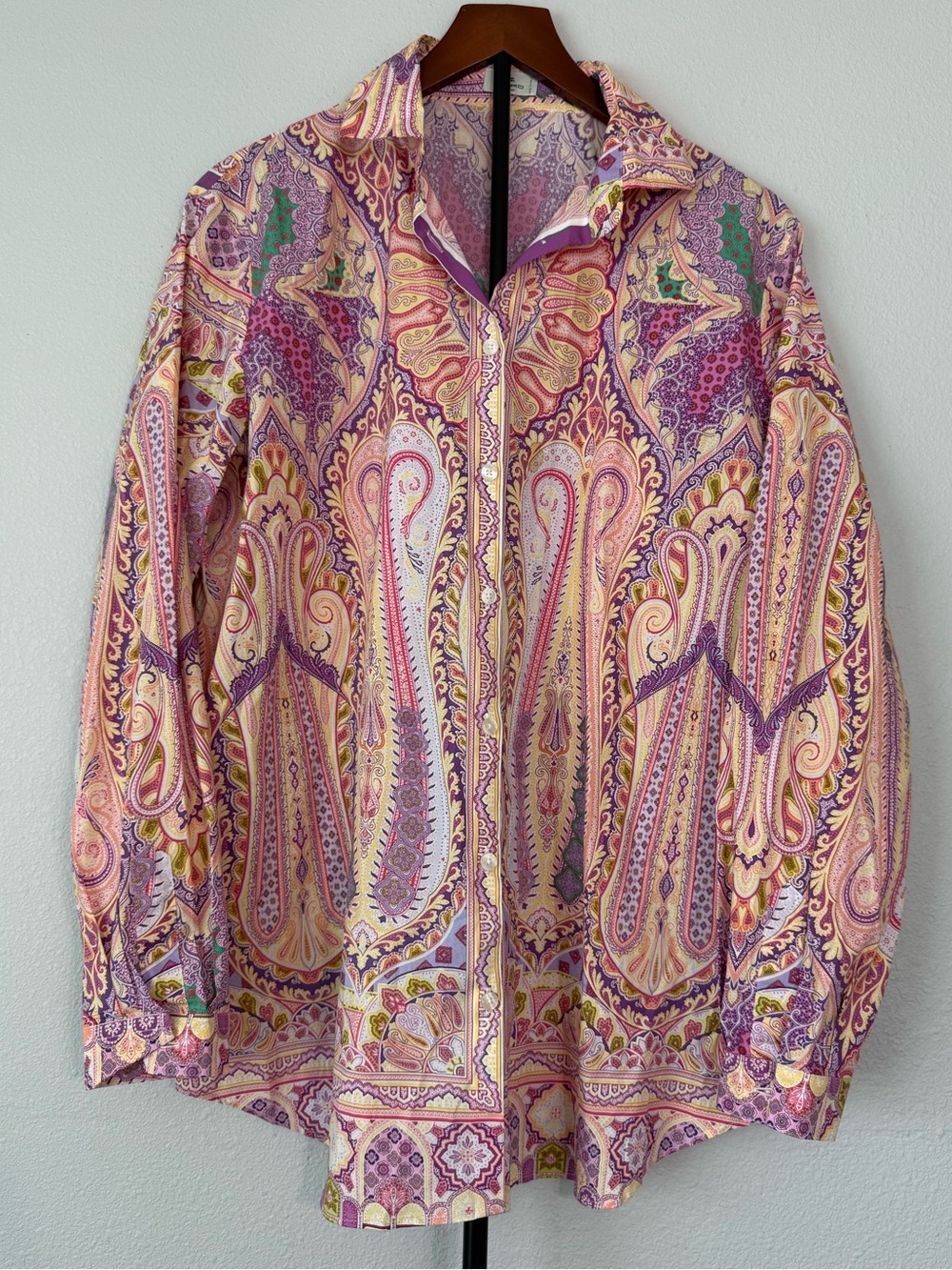Etro Paisley Button Down Blouse Multicolor Made in Italy Women  IT 50 Size XL - Picture 9 of 13